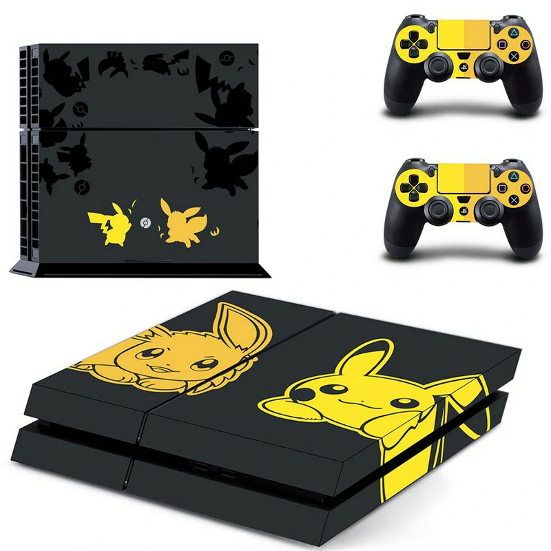 Premium PS4 skin DPTM2577 by ononswitch: durable vinyl, custom-fit for standard PlayStation 4 console, scratch-resistant and removable without residue. Black PS4 console with sleek geometric pattern skin by ononswitch