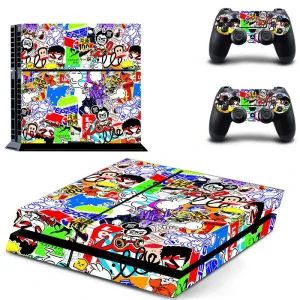 Custom black and gold geometric PS4 skin for PlayStation 4 console