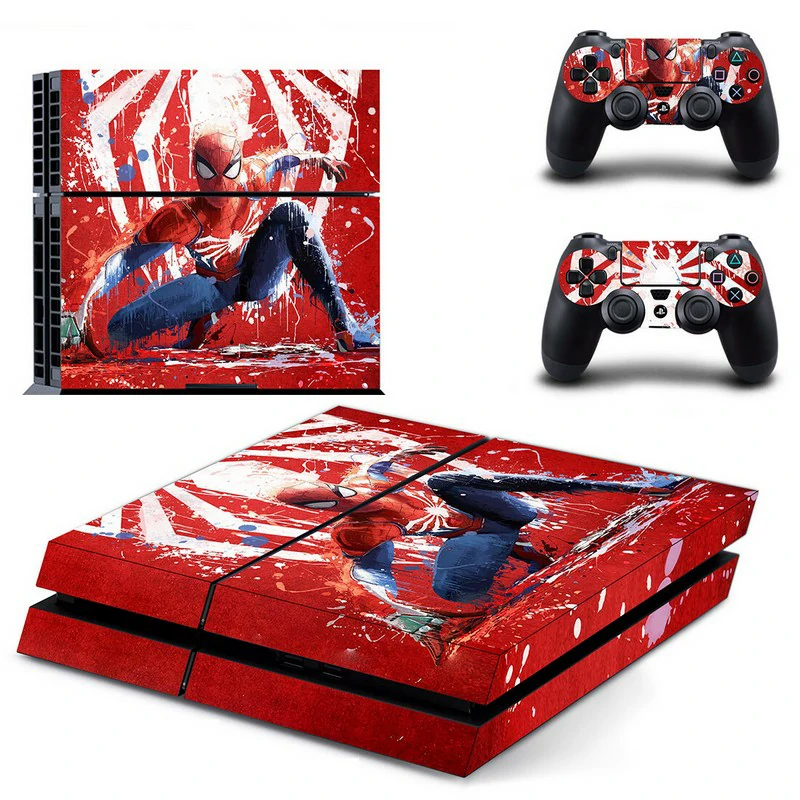 Custom-fit PS4 skin DPTM2606 by ononswitch. Durable matte finish, precise cutouts, and bold design for PlayStation 4 slim or original models. Black and red geometric PS4 console skin by ononswitch for PlayStation 4