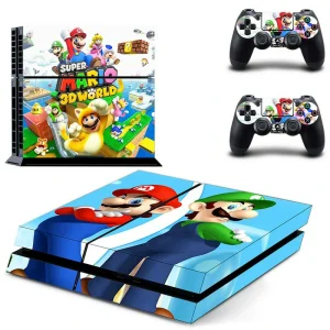 Custom matte black PS4 console skin with geometric pattern for slim model