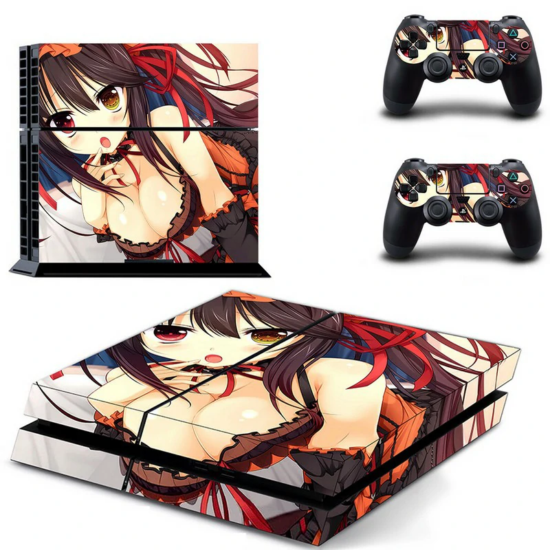 ononswitch PS4 skin DPTM2740 features bold geometric design in black and red. Fits standard PS4 consoles snugly with no residue on removal. Black and red geometric PS4 console skin by ononswitch, model DPTM2740