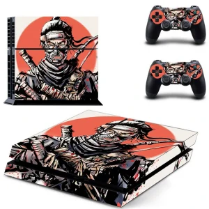 Black PS4 console skin with geometric white pattern, model DPTM2742 by ononswitch