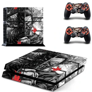 Black and red geometric PS4 skin design for PlayStation 4 console by ononswitch