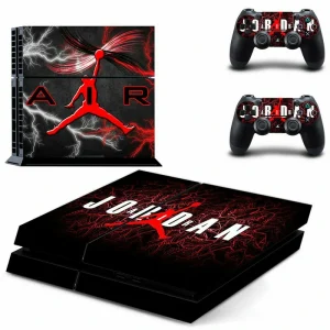 Black and red geometric PS4 skin with 'DPTM2888' design for PlayStation 4 console