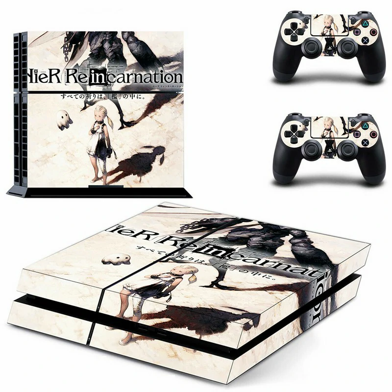 Custom PS4 controller skin DPTM2904 from ononswitch: durable vinyl, easy application, precise cutouts for buttons and ports. Adds flair without bulk. Black PS4 controller with geometric red and white pattern skin by ononswitch
