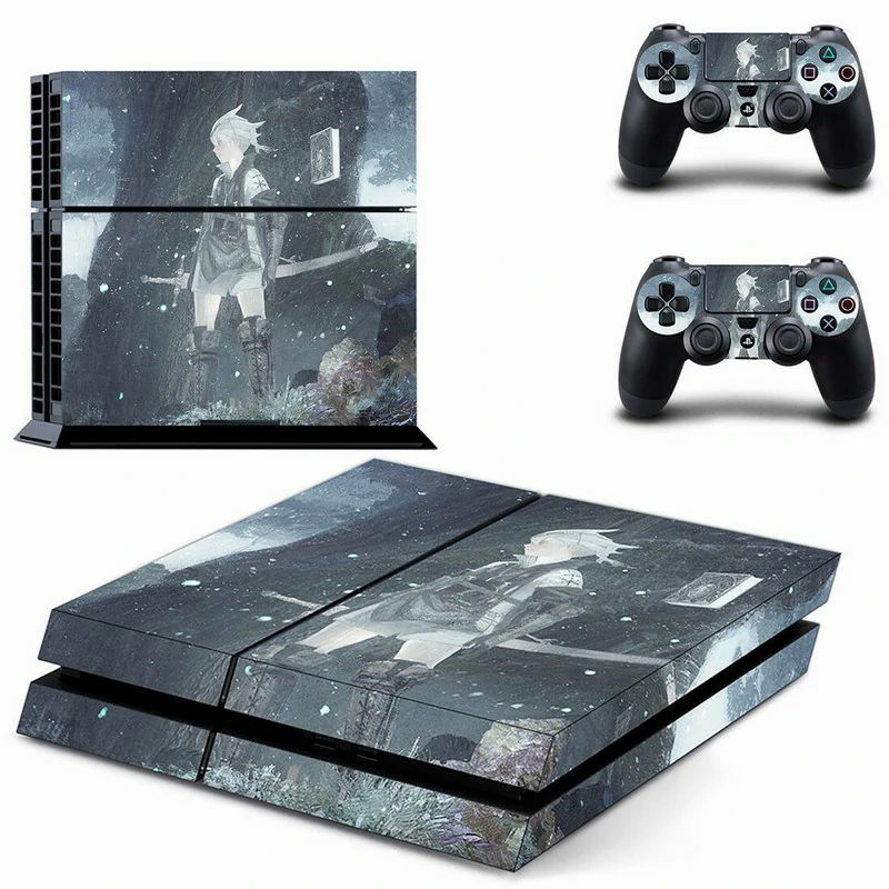 DPTM2905 PS4 skin in matte black with modern geometric texture. Easy to apply, scratch-resistant, and made for PlayStation 4 Slim models. Custom matte black PS4 console skin with geometric pattern for slim model