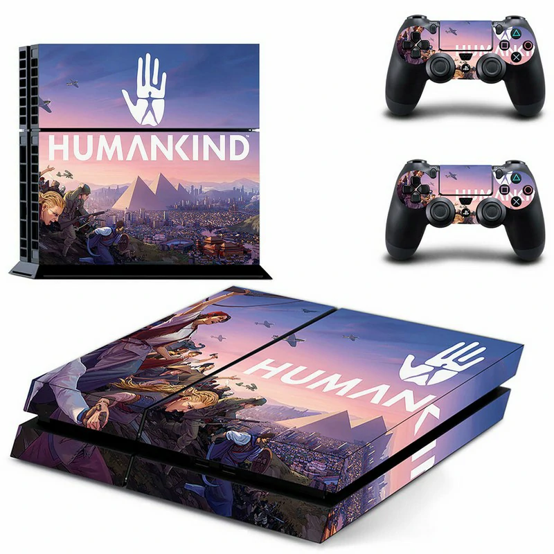 Custom matte black PS4 console skin with geometric pattern
