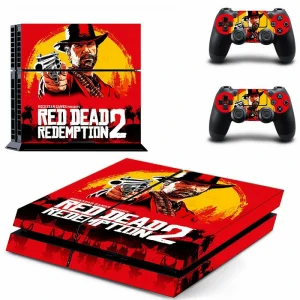 Black and red geometric PS4 console skin by ononswitch, model DPTM2915