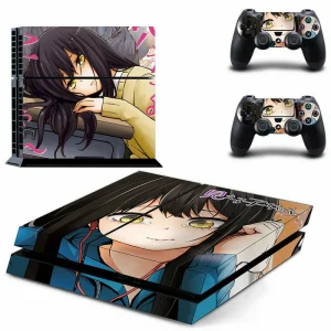 Black and red geometric PS4 console skin with matte finish for PlayStation 4 slim