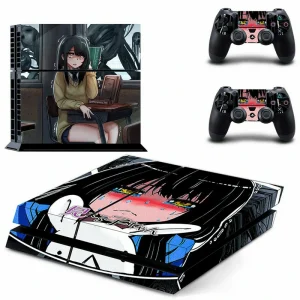 Black and red geometric PS4 controller skin by ononswitch (model DPTM2934)