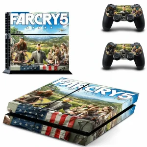 Custom matte black PS4 console skin with geometric pattern for slim model