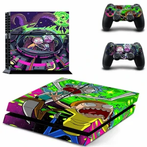 Black PS4 console skin with geometric pattern and subtle branding for DPTM3083 model