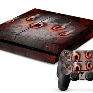 Black and red geometric PS4 controller skin GCTM0073 by ononswitch