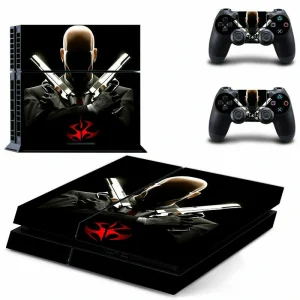 Black PS4 console skin with geometric pattern by ononswitch, model GCTM0076