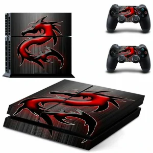 Black and red geometric PS4 skin design for PlayStation 4 console by ononswitch