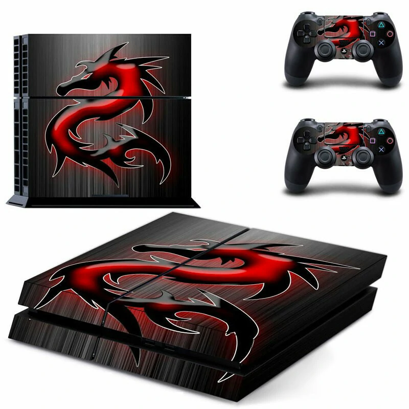 GCTM0092 PS4 skin by ononswitch: premium matte-finish vinyl wrap with precise cutouts for PlayStation 4. Durable, bubble-free application. Black and red geometric PS4 skin design for PlayStation 4 console by ononswitch
