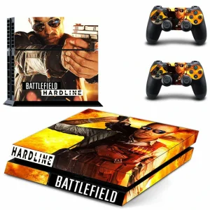 Matte black PS4 skin with subtle geometric pattern for PlayStation 4 console