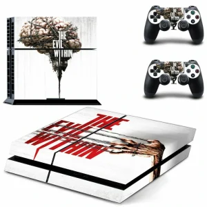Matte black PS4 skin with subtle geometric pattern for PlayStation 4 console