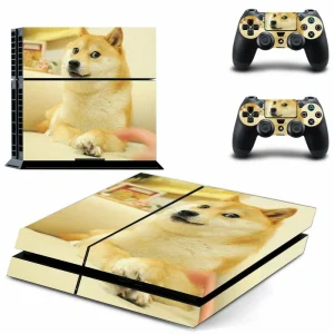 Matte black PS4 skin with subtle geometric pattern for PlayStation 4 console