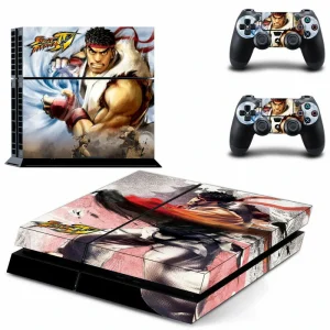 Matte black PS4 skin with subtle geometric pattern for PlayStation 4 console