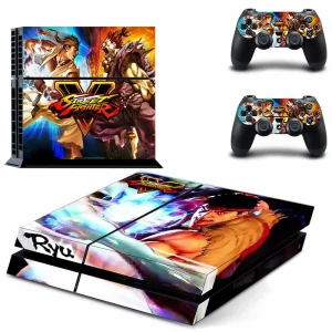Matte black PS4 skin with subtle geometric pattern for PlayStation 4 console