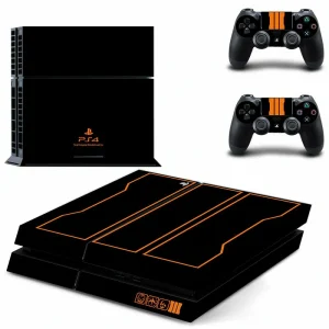 Black and gray geometric PS4 skin design for PlayStation 4 console by ononswitch