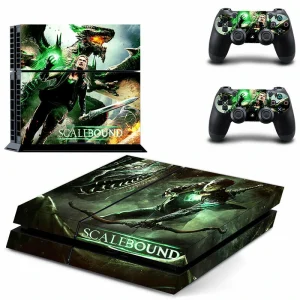 Matte black PS4 skin with subtle geometric pattern by ononswitch