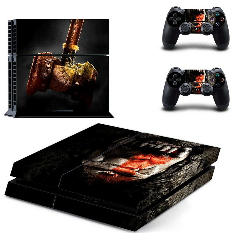 GYTM0350 PS4 skin by ononswitch: sleek matte black finish with clean lines, fits all PS4 models, scratch-resistant vinyl, simple installation. GYTM0350 matte black PS4 console skin with subtle geometric pattern