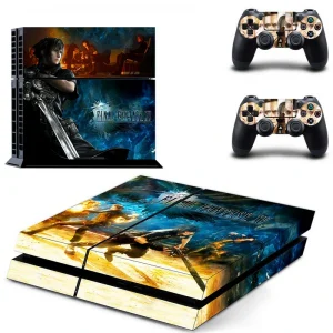 Black and teal geometric PS4 skin design for PlayStation 4 console by ononswitch
