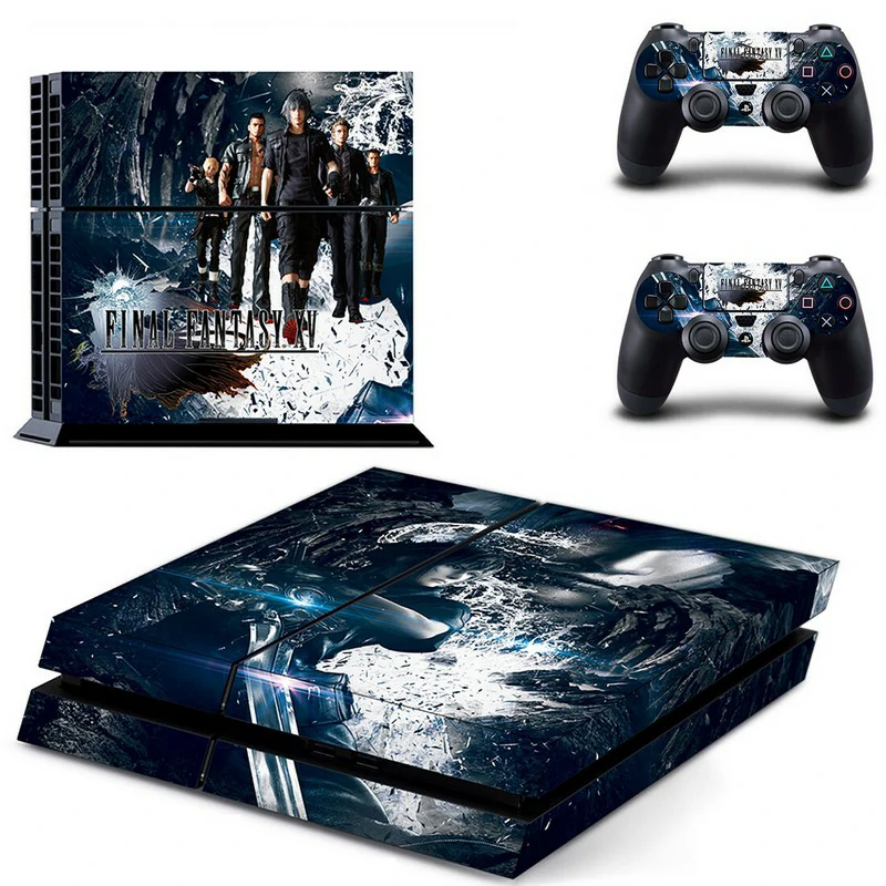 Custom PS4 skin GYTM0362 from ononswitch: durable vinyl wrap with precise cutouts for ports and buttons. Designed for standard PS4 consoles, not Pro or Slim. Black and teal geometric PS4 console skin by ononswitch, model GYTM0362