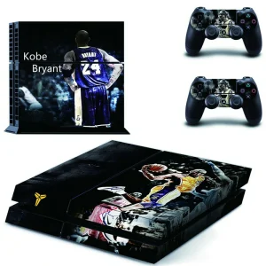 Matte black PS4 skin with subtle geometric pattern for PlayStation 4 console