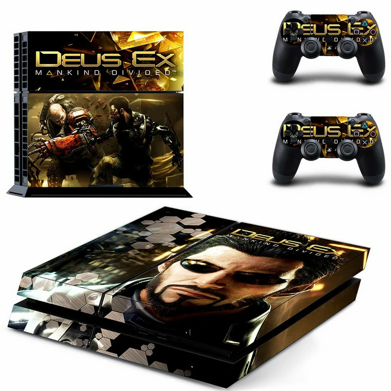 Custom-fit PS4 skin GYTM0484 from ononswitch: premium vinyl wrap with sleek black-and-gold geometry. Protects your console while adding bold style. Black and gold geometric PS4 skin design for PlayStation 4 console by ononswitch