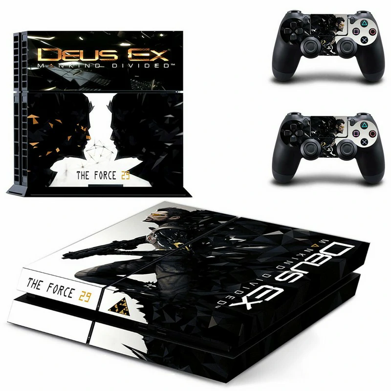 GYTM0487 PS4 skin: premium matte black vinyl wrap with clean geometric detailing. Designed specifically for the PlayStation 4 console. Scratch-resistant and repositionable. Custom matte black PS4 skin with geometric pattern for PlayStation 4 console
