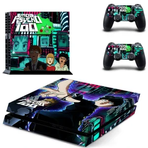 Matte black PS4 skin with subtle geometric pattern for PlayStation 4 console