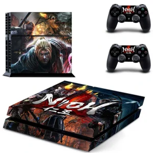 Matte black PS4 skin with subtle geometric pattern for PlayStation 4 console