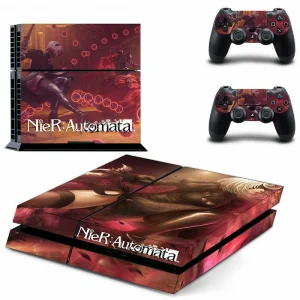 Black and gray geometric PS4 skin with subtle texture for PlayStation 4 console