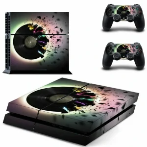 Matte black PS4 skin with subtle geometric pattern, model GYTM0796