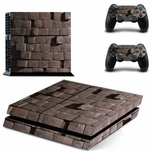 Matte black PS4 skin with subtle geometric pattern for PlayStation 4 console