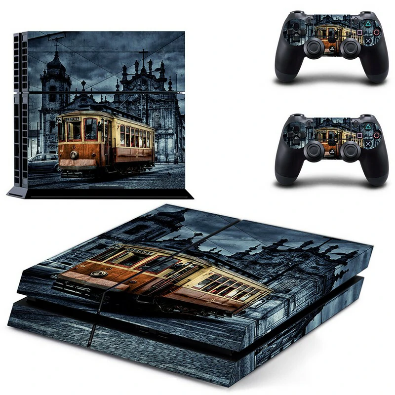 ononswitch GYTM0814 PS4 skin features bold black-and-gold geometry. Fits standard PS4 consoles snugly, with air-release tech and no residue removal. Black and gold geometric PS4 console skin by ononswitch, model GYTM0814