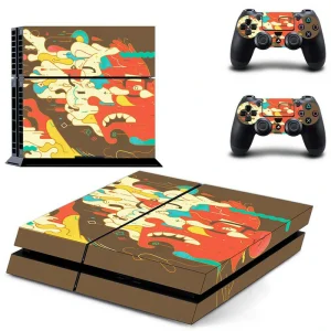 Matte black PS4 skin with subtle geometric pattern, model GYTM0818 by Ononswitch