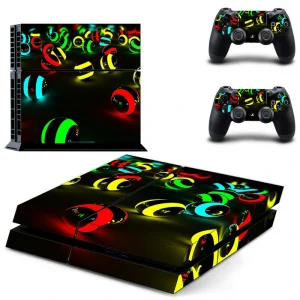 Custom matte black PS4 console skin with subtle geometric pattern