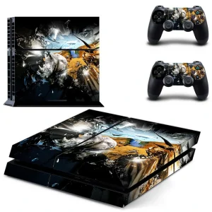 Matte black PS4 skin with subtle geometric pattern for PlayStation 4 console