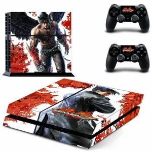 Matte black PS4 skin with subtle geometric pattern for PlayStation 4 console