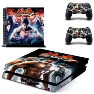 Black and gray geometric PS4 skin with subtle texture for PlayStation 4 console