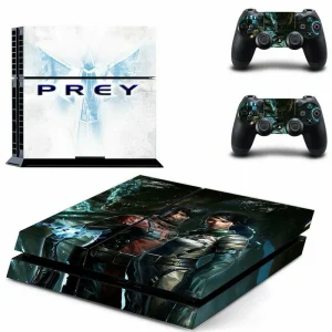 Matte black PS4 skin with subtle geometric pattern for PlayStation 4 console