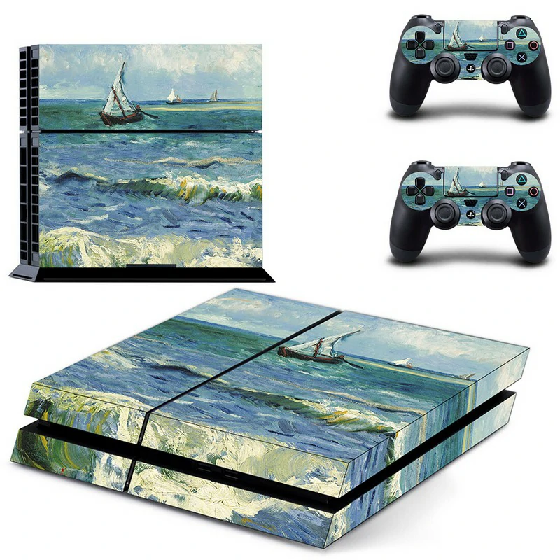 Premium GYTM1087 PS4 skin by ononswitch: durable matte-finish vinyl wrap with precise cutouts for ports and buttons. Fits standard PS4 console. Black and gold geometric PS4 skin design for PlayStation 4 console by ononswitch
