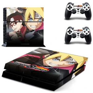 Matte black PS4 skin with geometric pattern for PlayStation 4 console