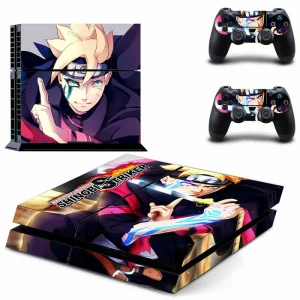 Matte black PS4 skin with subtle geometric pattern for PlayStation 4 console