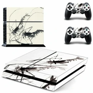 Matte black PS4 skin with subtle geometric pattern, model GYTM1111 by ononswitch