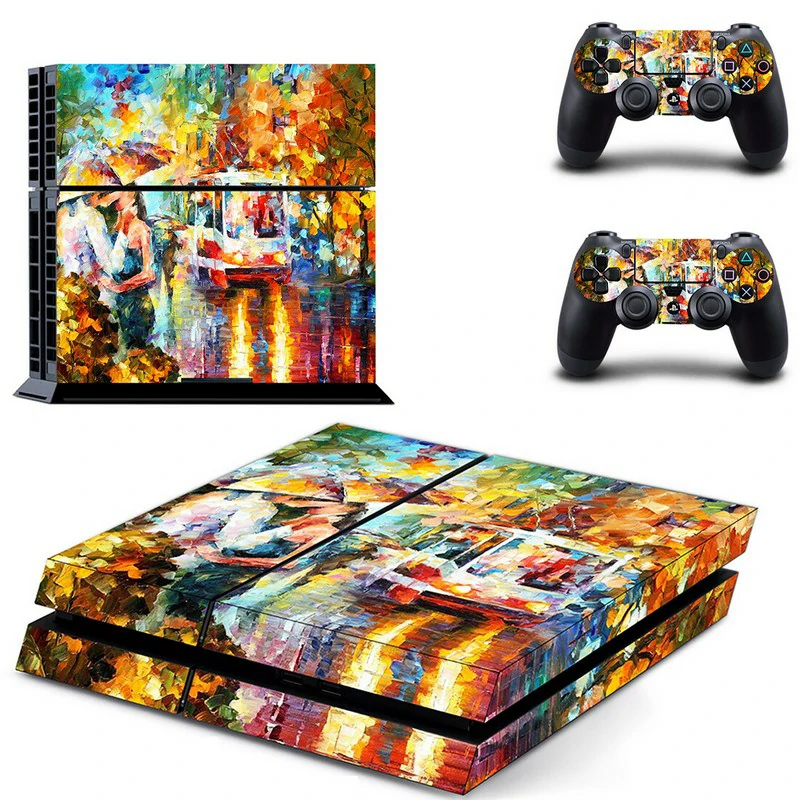 Ononswitch PS4 skin GYTM1116: a sleek black-and-gray geometric vinyl wrap designed to fit the original PlayStation 4 console perfectly. Easy to apply, removable, no residue. Black and gray geometric PS4 skin design by ononswitch for PlayStation 4 console